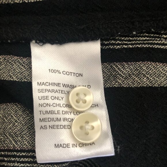 Birds of Paradise by Trovata Striped Gray Black Flowy Blouse size S - Picture 7 of 7